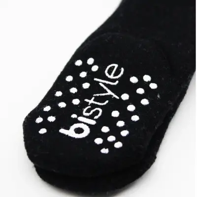 Bistyle Unisex Organik Çorap Külotlu Kaymaz Havlu Siyah - 13