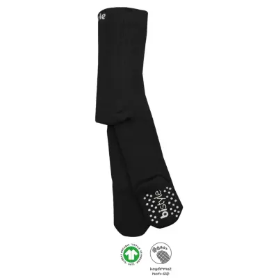 Bistyle Unisex Organik Çorap Külotlu Kaymaz Havlu Siyah 