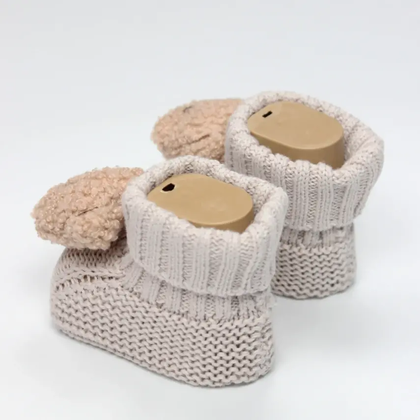 Bistyle Unisex Patik Triko Seperatörlü Aksesuarlı Bej - 3