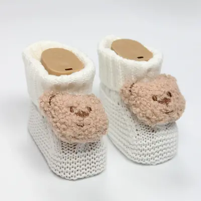 Bistyle Unisex Patik Triko Seperatörlü Aksesuarlı Ekru - 2