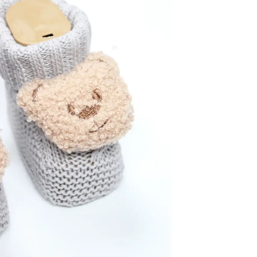 Bistyle Unisex Patik Triko Seperatörlü Aksesuarlı Gri - 5