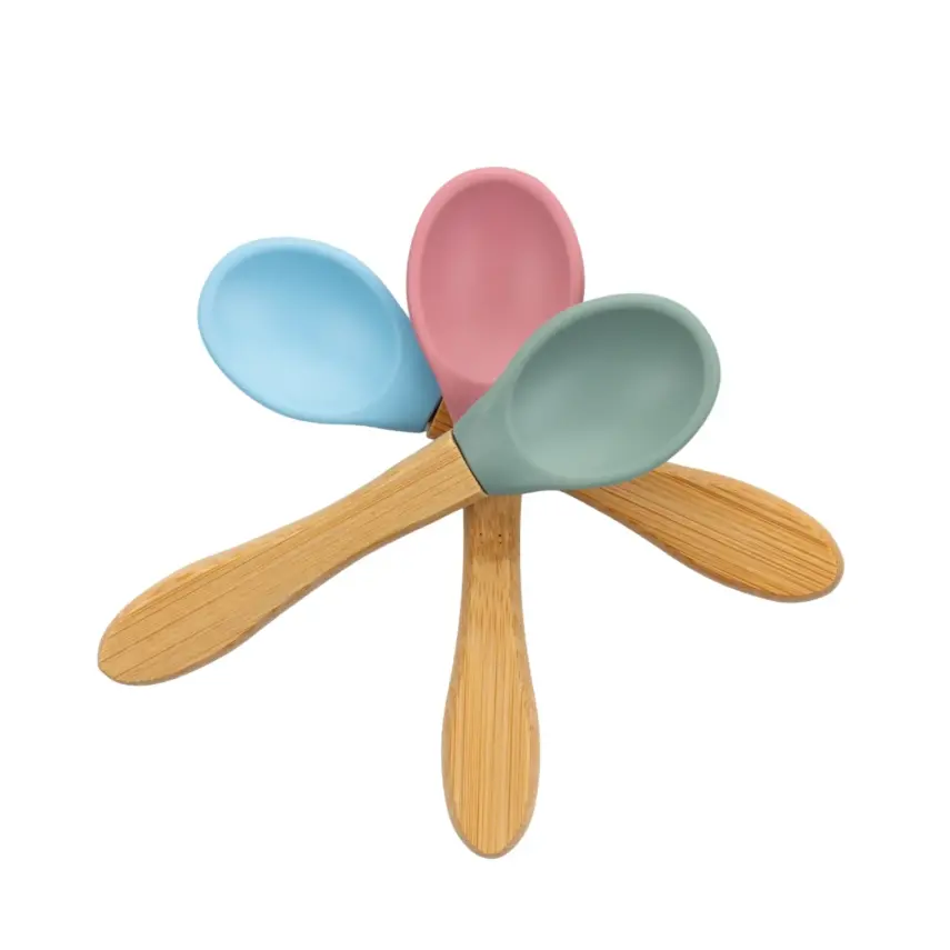 Bm Care Bambu Saplı Silikon Kaşık 9+ ay-yeşil - 8