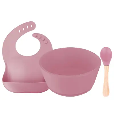 BM Care BLW Silikon Beslenme Seti 3 lü Pembe