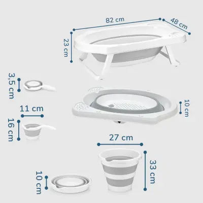 BM Care Katlanabilir Bebek Banyo Küvet Seti 5'li Gri - 29