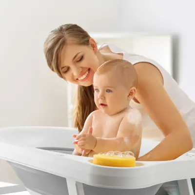 BM Care Katlanabilir Bebek Banyo Küvet Seti 5'li Gri - 16