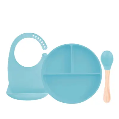 BM Care Silikon Beslenme Seti 3 lü Mavi