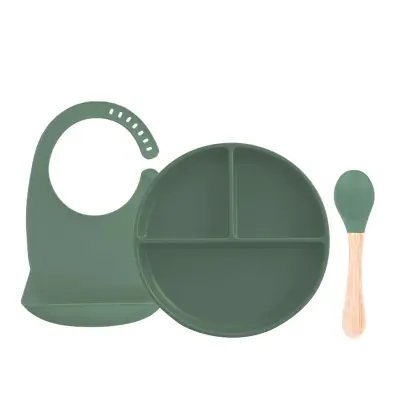 BM Care Silikon Beslenme Seti 3 lü Yeşil