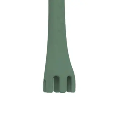 BM Care Silikon Çok Amaçlı Mama Çatal Kaşık Zürafa Yeşil  - 4