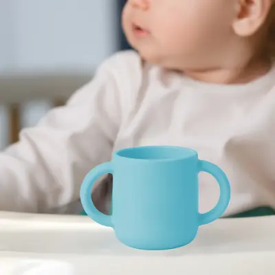 Bm Care Silikon Kulplu Mini Bardak 4+ ay-mavi - 8