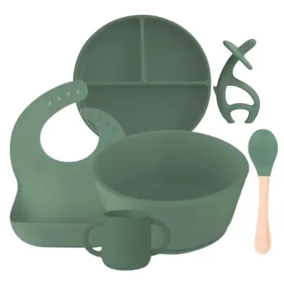 BM Care Silikon Mega Beslenme Seti 6 lı Yeşil