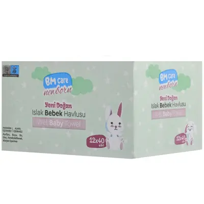 BM Care Yenidoğan Islak Havlu 12x40lı - 1