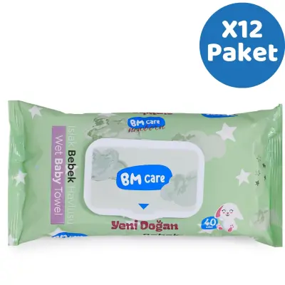 BM Care Yenidoğan Islak Havlu 12x40lı - 16