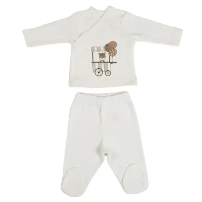 Bm Fabric Ayıcık Desenli Yenidoğan 5'li Hastane Çıkışı Unisex (1)