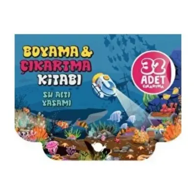 Boyama Çıkartma Kitabı Su Altı Yaşamı 32 Çıkartma
