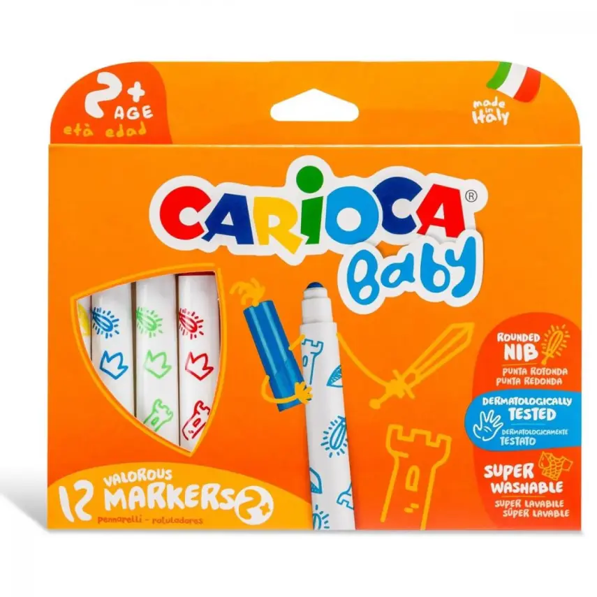 Carioca Baby Jumbo Yıkanabilir Keçeli Boya Kalemi 12li - 1