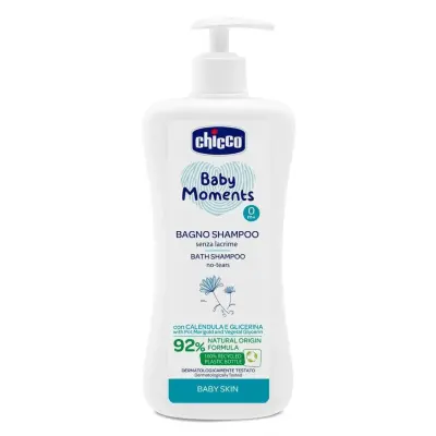 Chicco Baby Moments Doğal Göz Yakmayan Bebek Saç ve Vücut Şampuanı 500 ml