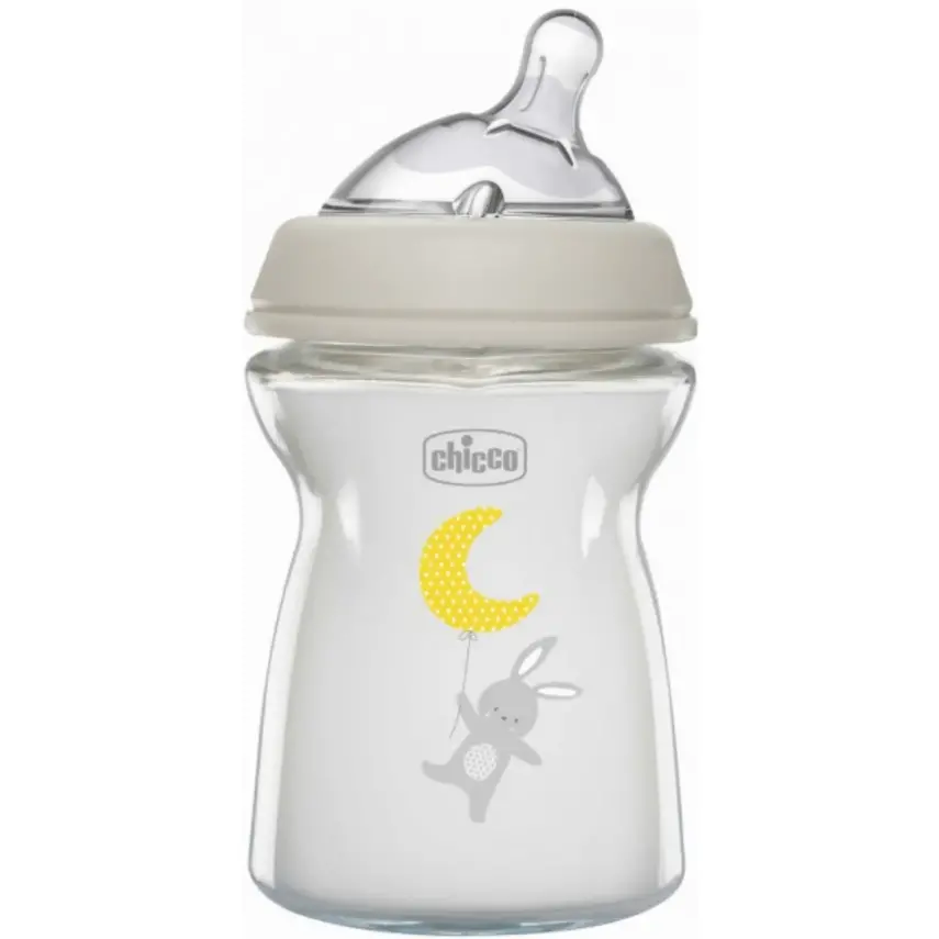 Chicco Natural Feeling Silikon Emzikli Cam Biberon Desenli 250 ml 0+ Ay Yeni - 4