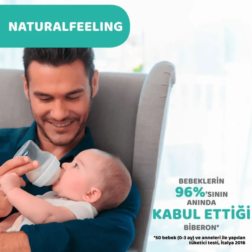 Chicco Natural Feeling Silikon Emzikli PP Biberon Desenli 150 ml 0+ Ay Yeni - 12