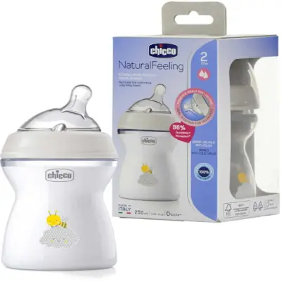 Chicco Natural Feeling Silikon Emzikli PP Biberon Desenli 150 ml 0+ Ay Yeni - 14