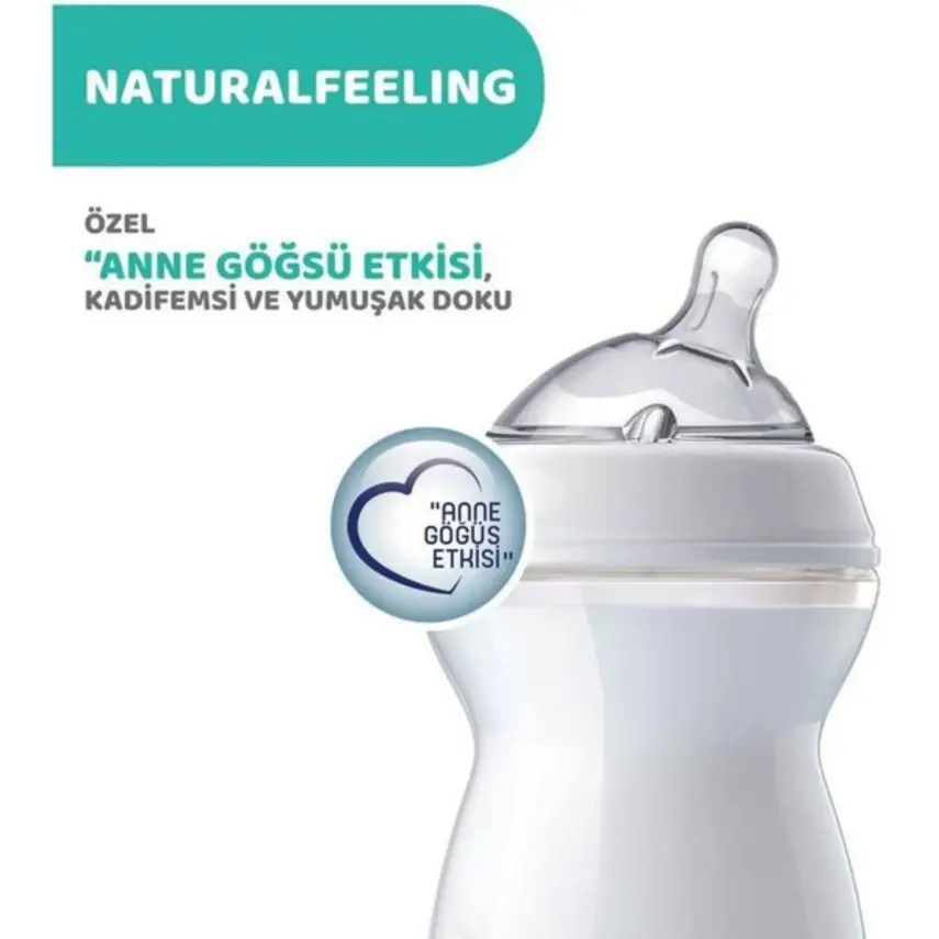 Chicco Natural Feeling Silikon Emzikli PP Biberon Desenli 330 ml 6+ Ay Yeni - 3