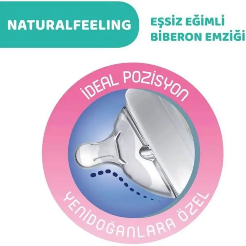 Chicco Natural Feeling Silikon Emzikli PP Biberon Desenli 330 ml 6+ Ay Yeni - 4