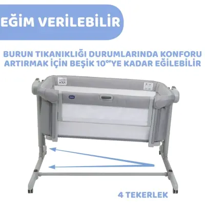 Chicco Next2Me Magic Evo Anne Yanı Beşik Grey Mist - 2