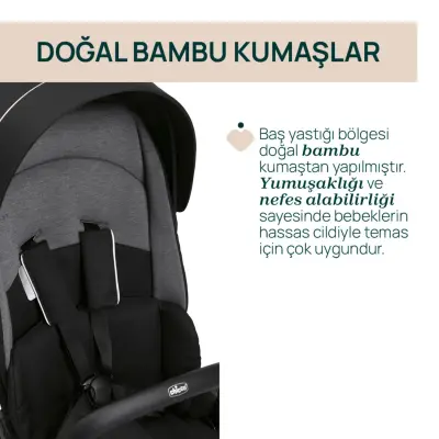 Chicco One4Ever Lounge Çift Yönlü Kolay Katlanabilen Kabin Bebek Arabası Black Beauty (1)