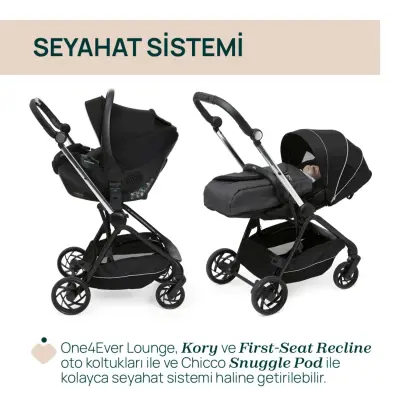 Chicco One4Ever Lounge Çift Yönlü Kolay Katlanabilen Kabin Bebek Arabası Black Beauty - 9