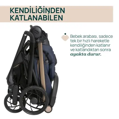 Chicco One4Ever Lounge Çift Yönlü Kolay Katlanabilen Kabin Bebek Arabası Denim Shine - 5