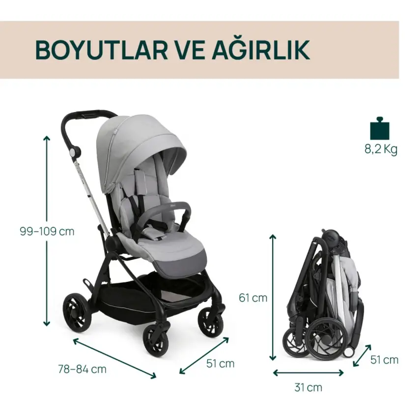 Chicco One4Ever Lounge Çift Yönlü Kolay Katlanabilen Kabin Bebek Arabası Sparkle Grey - 8