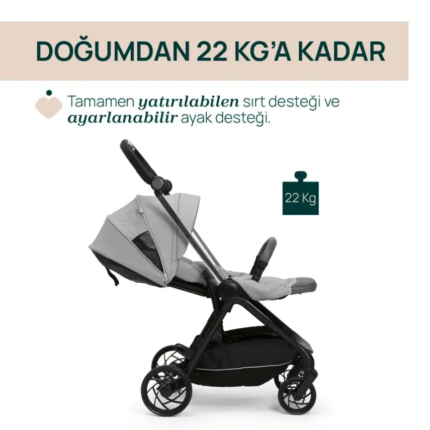 Chicco One4Ever Lounge Çift Yönlü Kolay Katlanabilen Kabin Bebek Arabası Sparkle Grey - 4