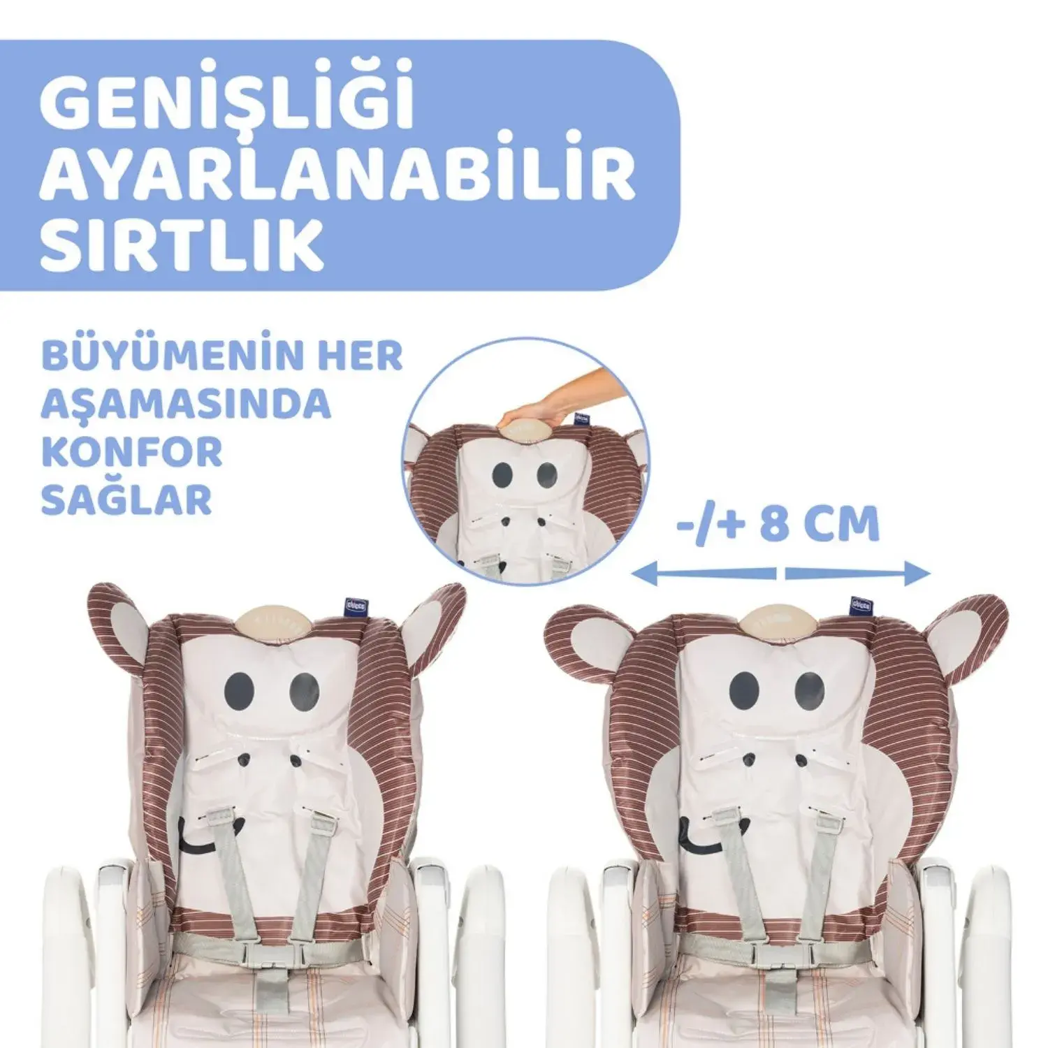 Chicco Polly 2 Start Mama Sandalyesi Monkey | Hızlı Kargo