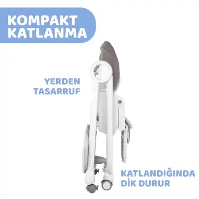 Chicco Polly Magic Fonksiyonel Mama Sandalyesi 5 Noktalı Emniyet Kemerli  Kaymaz Ayaklı 8 Kademeli Yükseklik Ayarlı 6 Ay – 15 kg Light Brown - 4