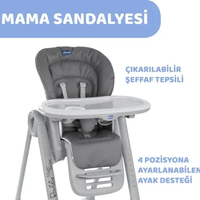 Chicco Polly Magic Relax Mama Sandalyesi Grey Melange (1)