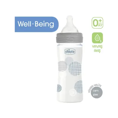 Chicco Well Being Silikon Emzikli Cam Biberon 240 ml 0+ Ay Unisex - 2