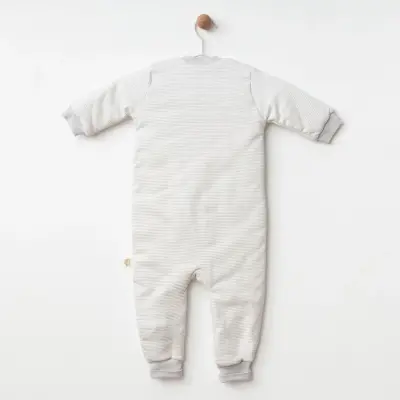 Ciccim Baby Fermuarlı Uzun Kollu Kışlık Bebek Çocuk Uyku Tulumu Çizgili Gri 2,5 Tog - 2