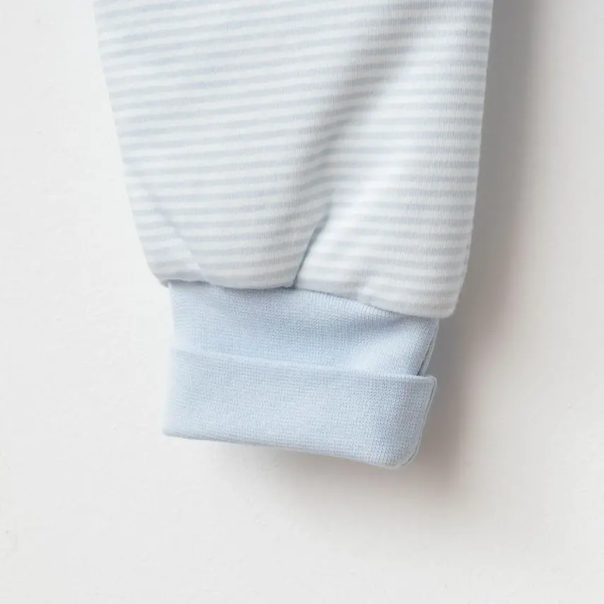 Ciccim Baby Fermuarlı Uzun Kollu Kışlık Bebek Çocuk Uyku Tulumu Çizgili Mavi 2,5 Tog - 9