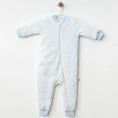 Ciccim Baby Fermuarlı Uzun Kollu Kışlık Bebek Çocuk Uyku Tulumu Çizgili Mavi 2,5 Tog - 7