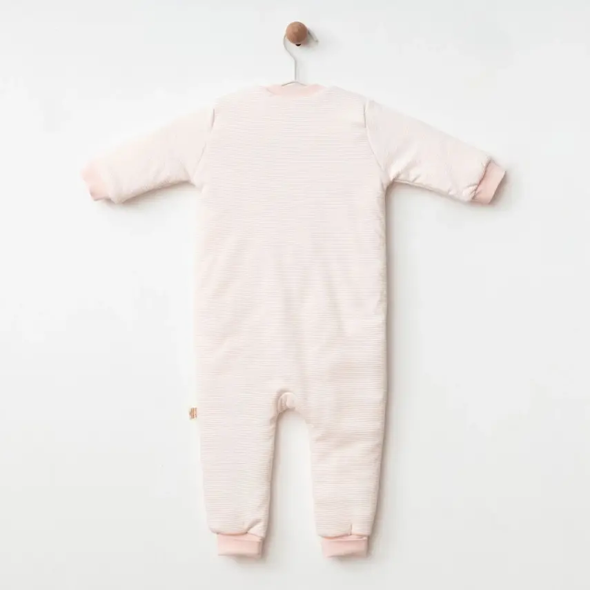 Ciccim Baby Fermuarlı Uzun Kollu Kışlık Bebek Çocuk  Uyku Tulumu Çizgili Pembe 2,5 Tog - 2