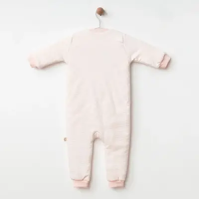Ciccim Baby Fermuarlı Uzun Kollu Kışlık Bebek Çocuk  Uyku Tulumu Çizgili Pembe 2,5 Tog - 5