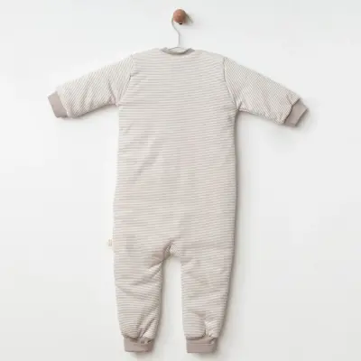 Ciccim Baby Fermuarlı Uzun Kollu Kışlık Bebek Çocuk Uyku Tulumu Çizgili Toprak 2,5 Tog - 6
