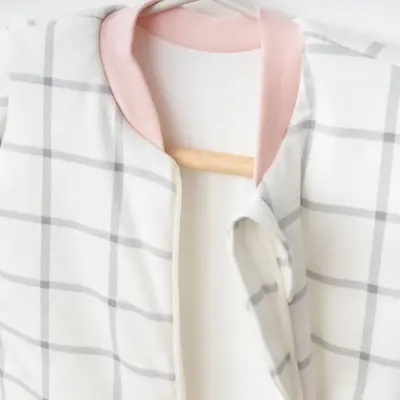 Ciccim Baby Fermuarlı Uzun Kollu Kışlık Bebek Çocuk Uyku Tulumu Ekose Gri 2,5 Tog - 6