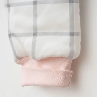 Ciccim Baby Fermuarlı Uzun Kollu Kışlık Bebek Çocuk Uyku Tulumu Ekose Gri 2,5 Tog - 3