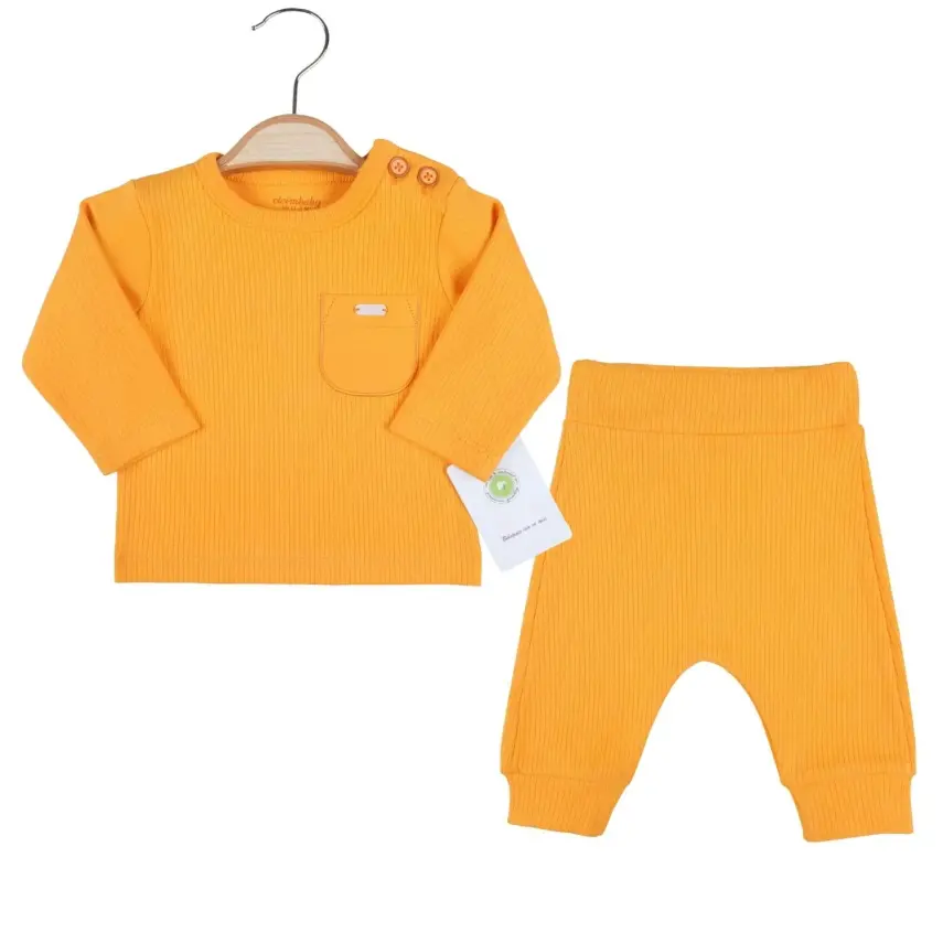 Ciccim Baby Unisex 2li Takım Cepli Turuncu - 1