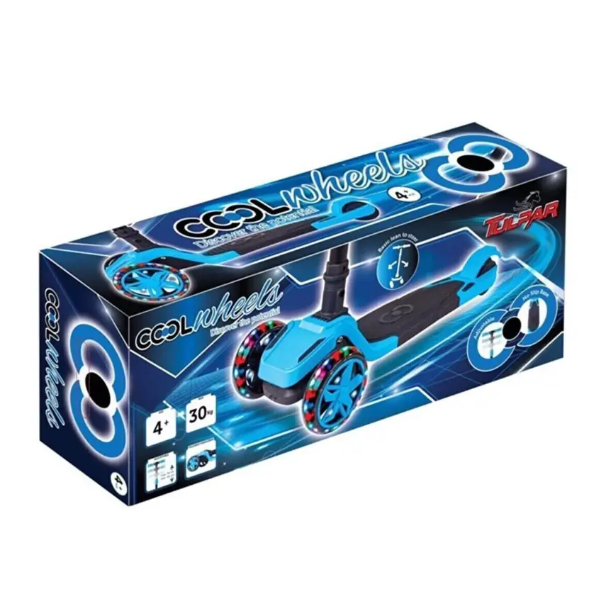 Cool Wheels Tulpar Işıklı Katlanır Scooter Mavi - 2
