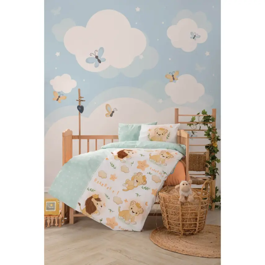Cottonbox Bebek Nevresim Takımı Aslan Mint - 2
