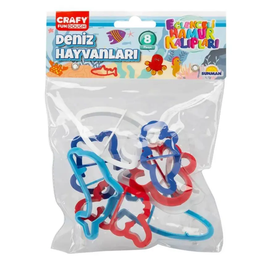 Crafy Oyun Hamur Kalıbı Deniz Hayvanları 8 Parça Kartela - 4