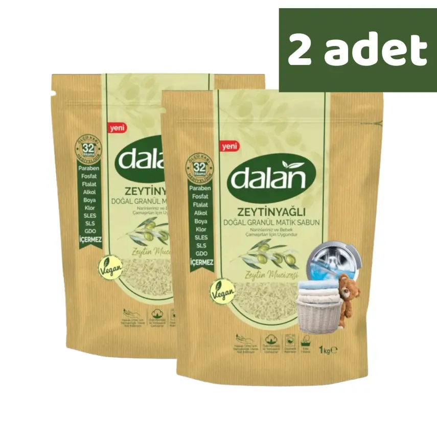 Dalan Doğal Granül Sabun Zeytinyağlı 1000 gr x 2 Adet - 1