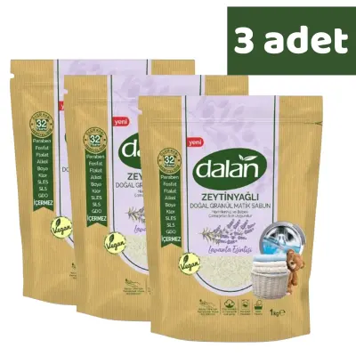 Dalan Doğal Granül Sabun Zeytinyağlı Lavanta Esintisi 1000 gr x 3 Adet 