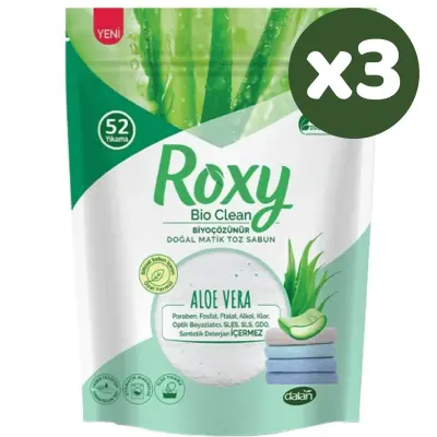 Dalan Roxy Bio Matik Clean Toz Sabun Aloe Vera 1600 gr x 3 Adet - 2